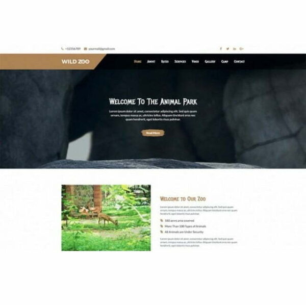 Wild Zoo One Page – HTML Template